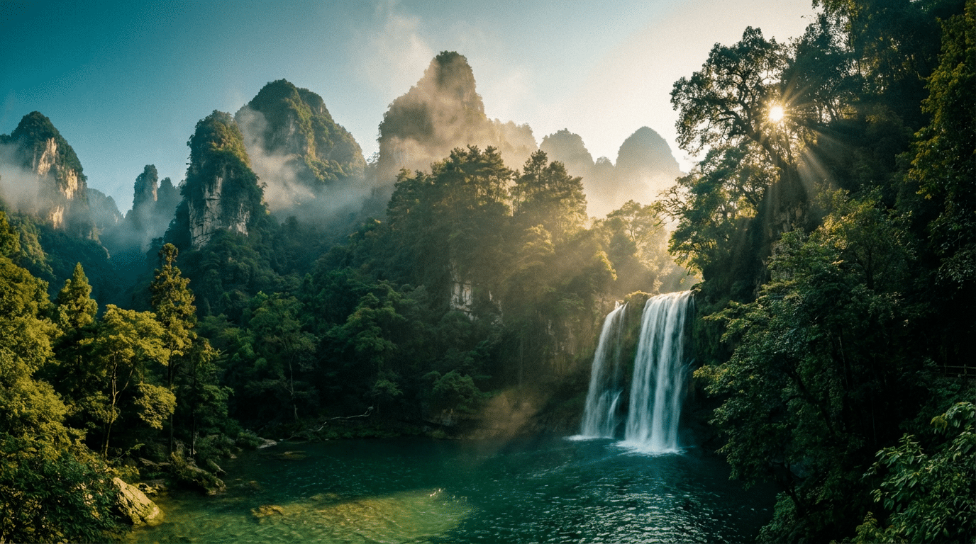 山间瀑布溪流